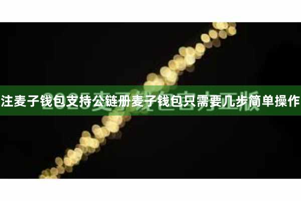 注麦子钱包支持公链册麦子钱包只需要几步简单操作